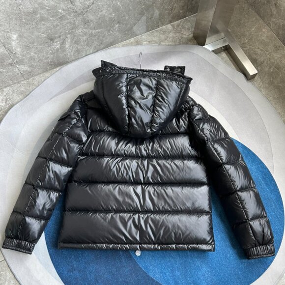 Moncler Shiny Black Puffer Jacket with Red Accents - Picture 6 of 9